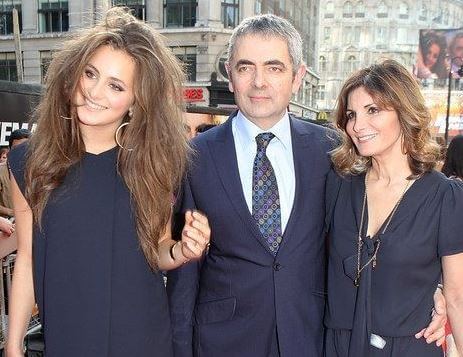 Lily Sastry with her parents Rowan Atkinson and Sunetra Sastry.